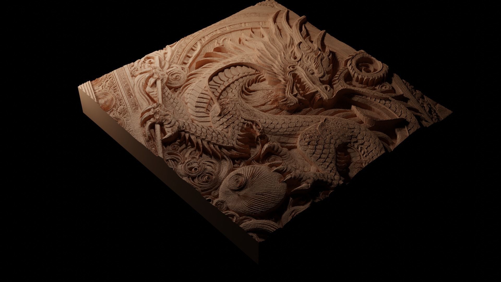 The Brosno Dragon CNC 3d Print High Relief Sand Casting 3D print model_1
