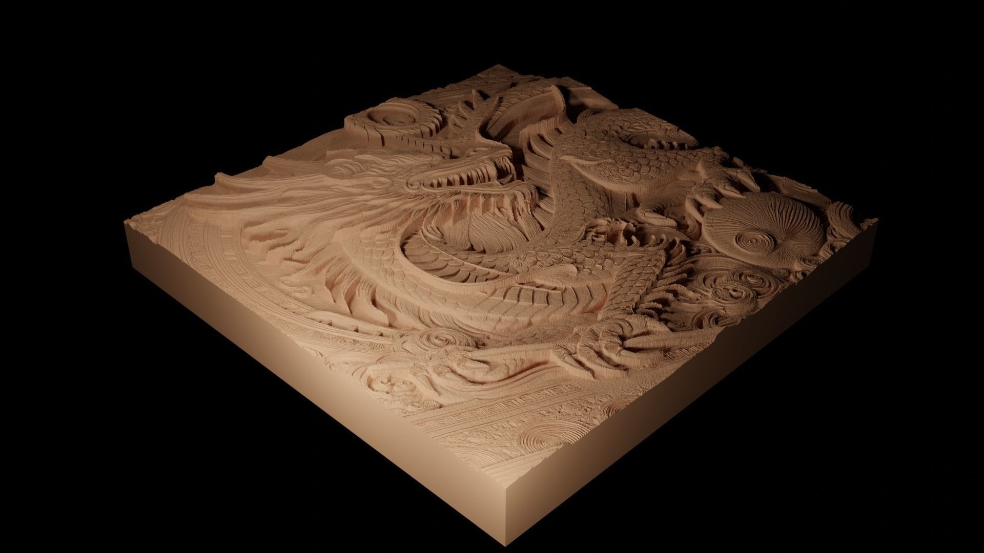 The Brosno Dragon CNC 3d Print High Relief Sand Casting 3D print model_2