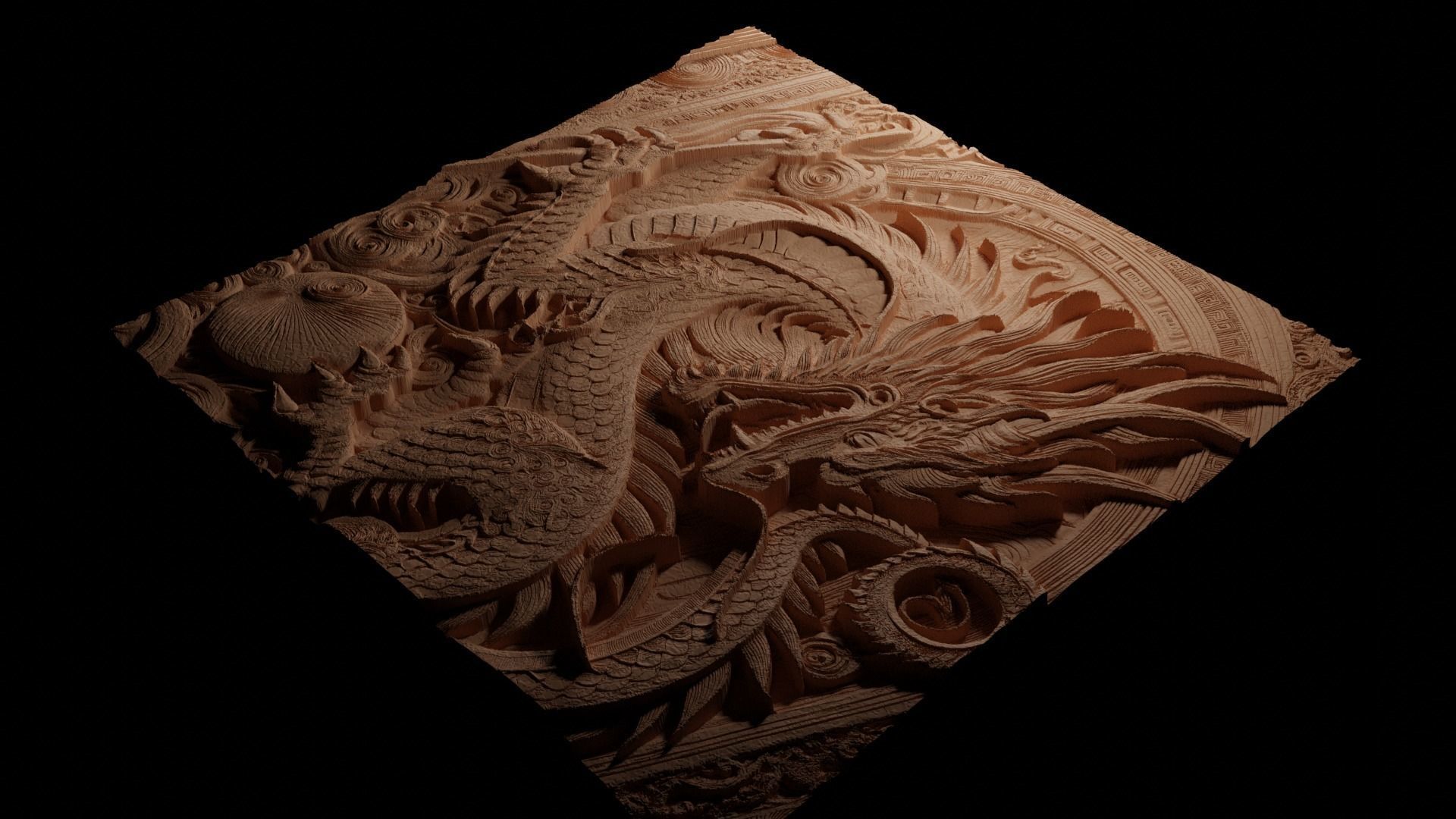 The Brosno Dragon CNC 3d Print High Relief Sand Casting 3D print model_3