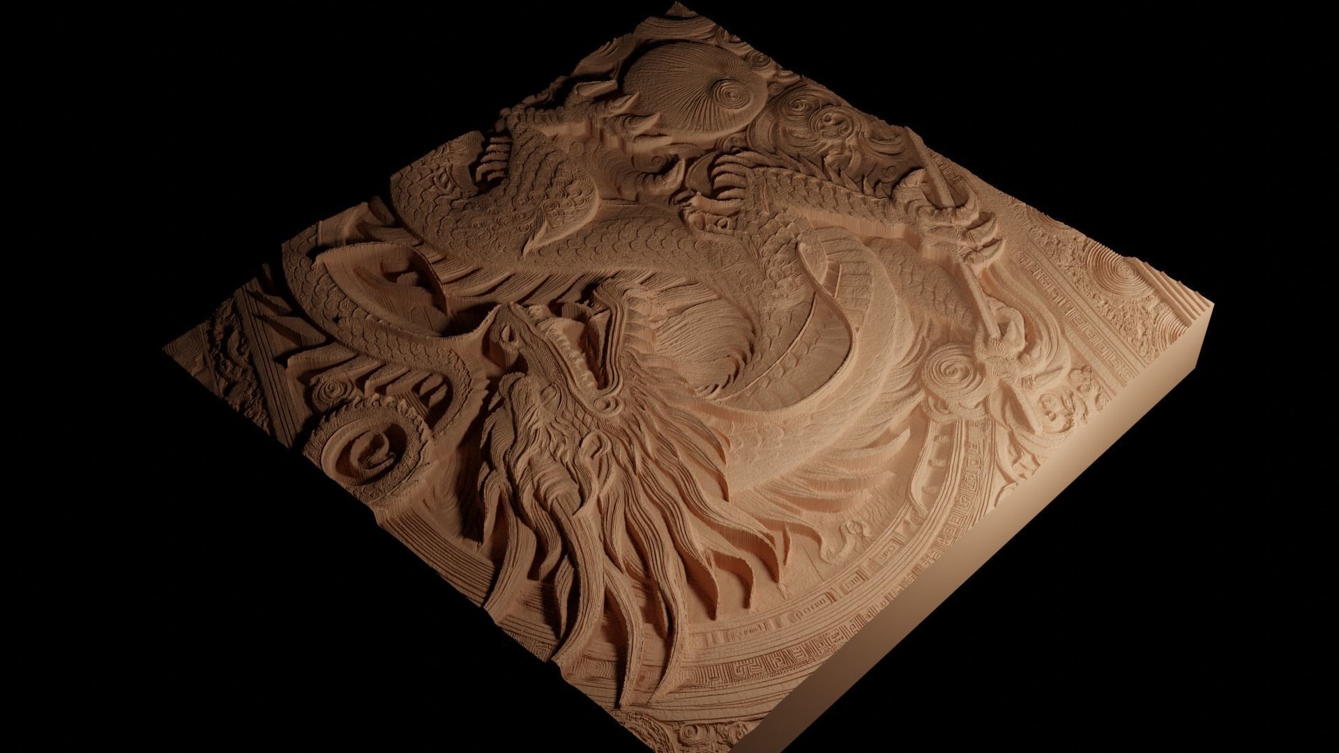 The Brosno Dragon CNC 3d Print High Relief Sand Casting 3D print model_4