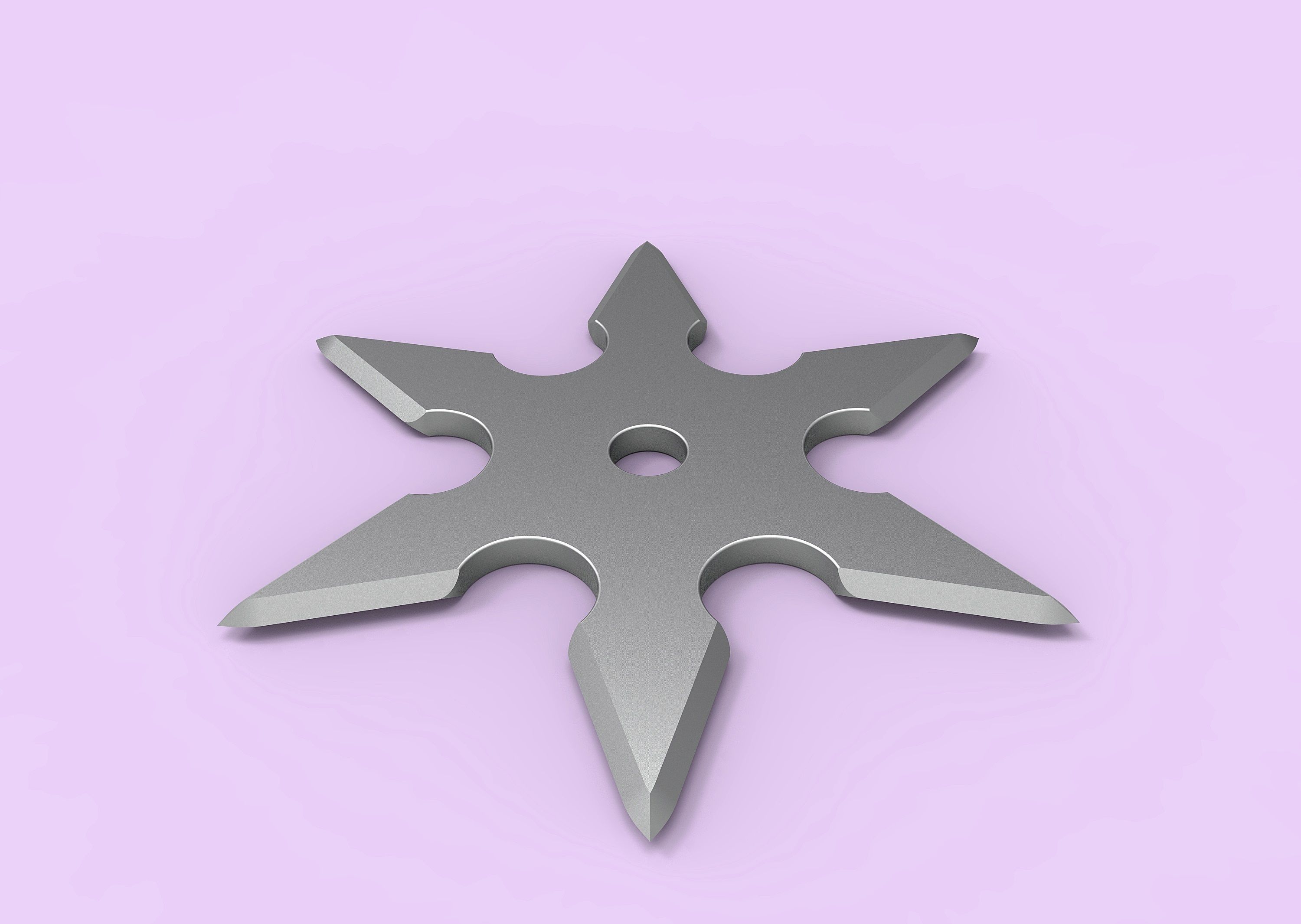 Shuriken in the form of a six-pointed star 3D print model_2