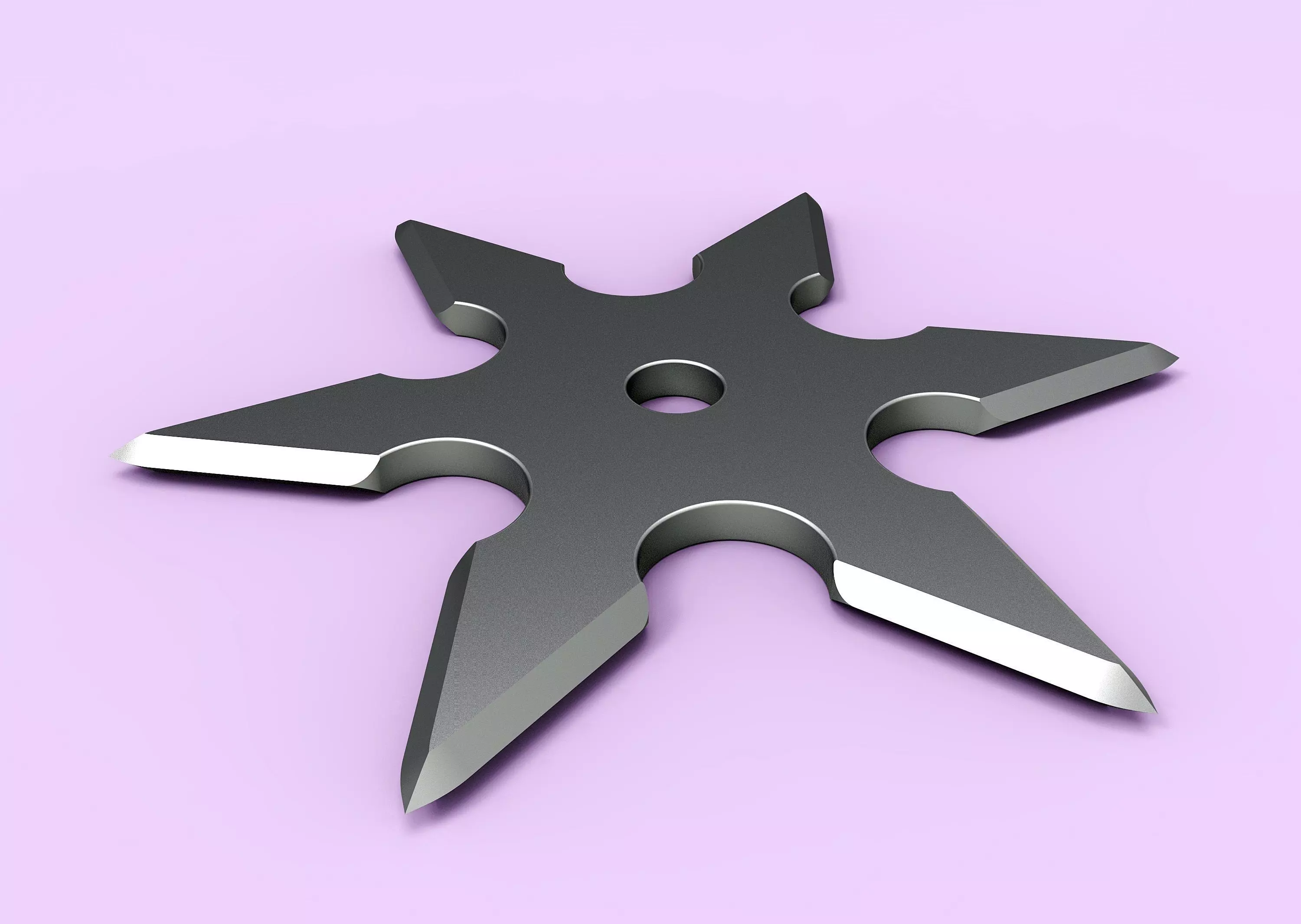 Shuriken in the form of a six-pointed star 3D print model_0
