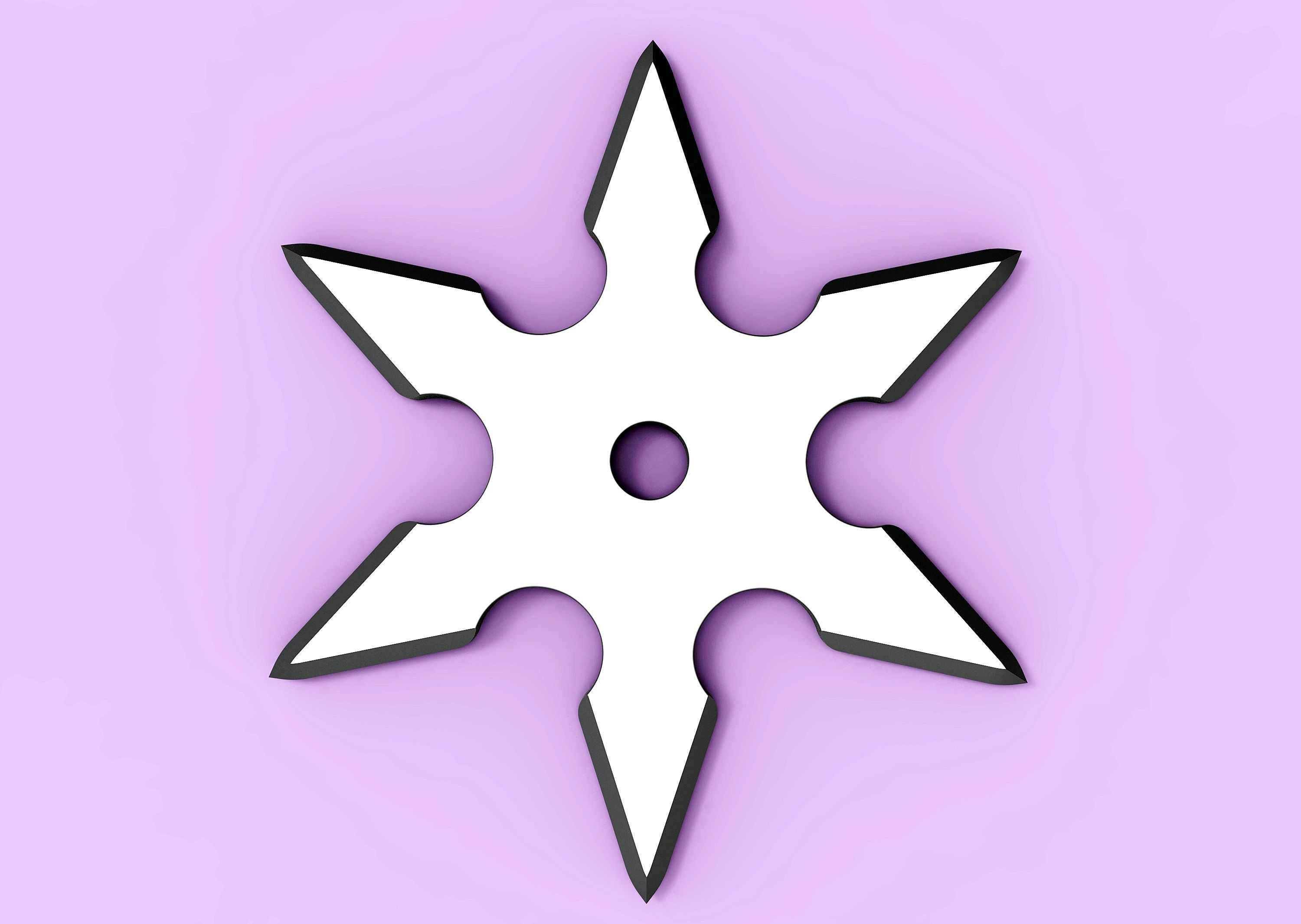 Shuriken in the form of a six-pointed star 3D print model_1