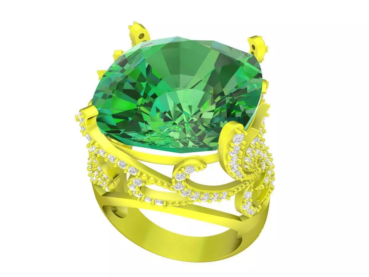 7914 fancy diamond women fashion ring 3D print model_0