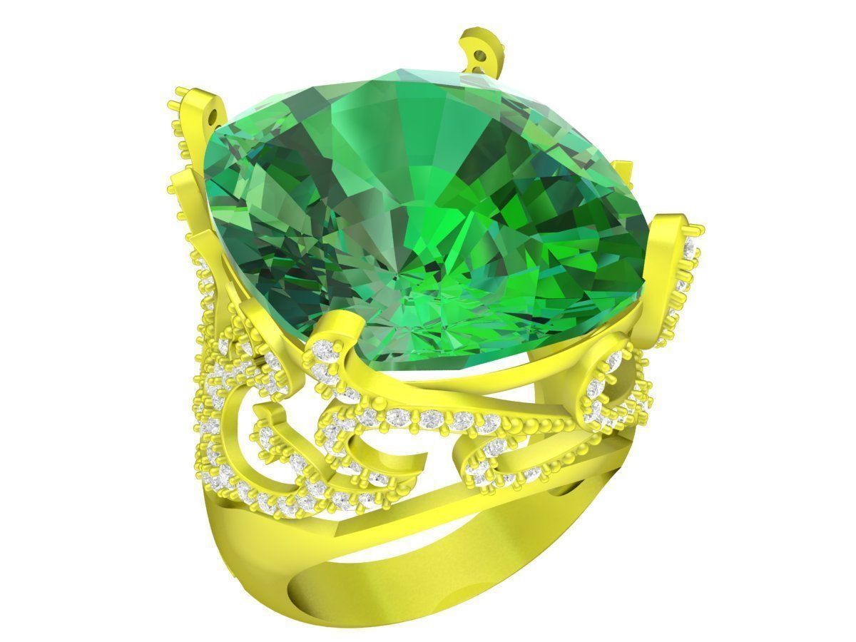 7914 fancy diamond women fashion ring 3D print model_1