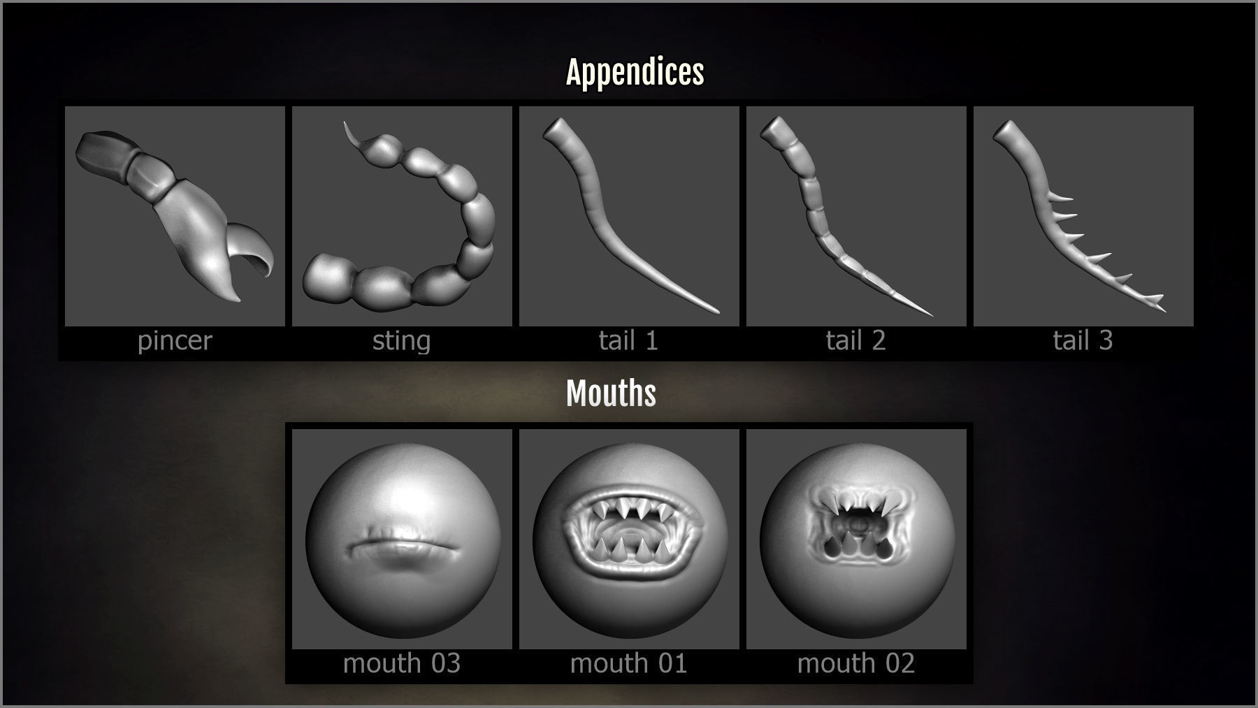 Mutant Maker 153 ZBrush brushes and 40 alphas 3D model_6