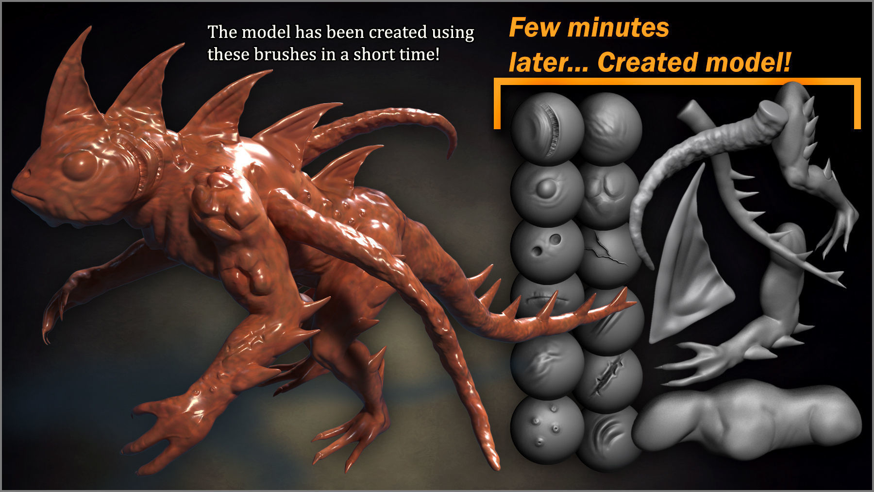 Mutant Maker 153 ZBrush brushes and 40 alphas 3D model_2