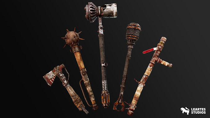 Post Apocalyptic Melee Weapons VOL 2 Low-poly 3D model