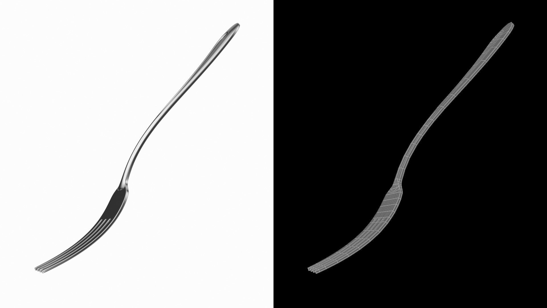 Salad Fork Classic Cutlery 3D model_13