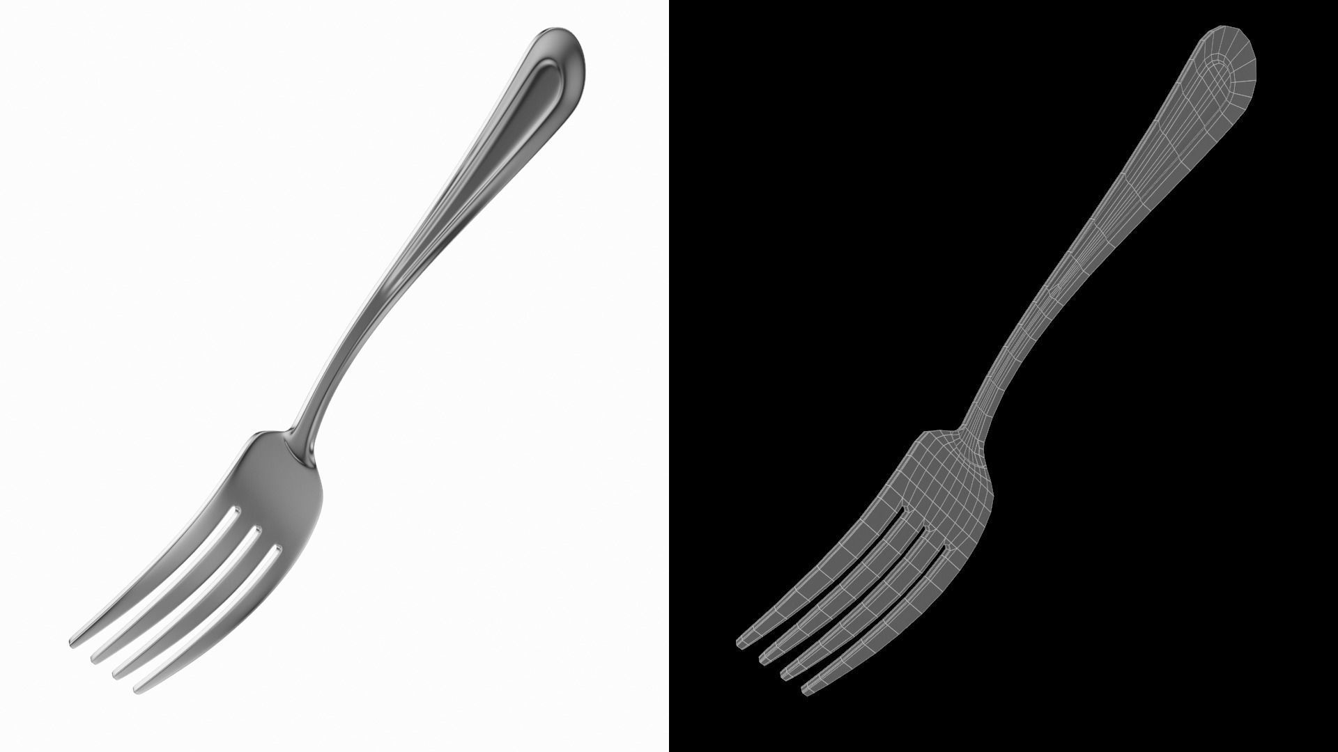 Salad Fork Classic Cutlery 3D model_11