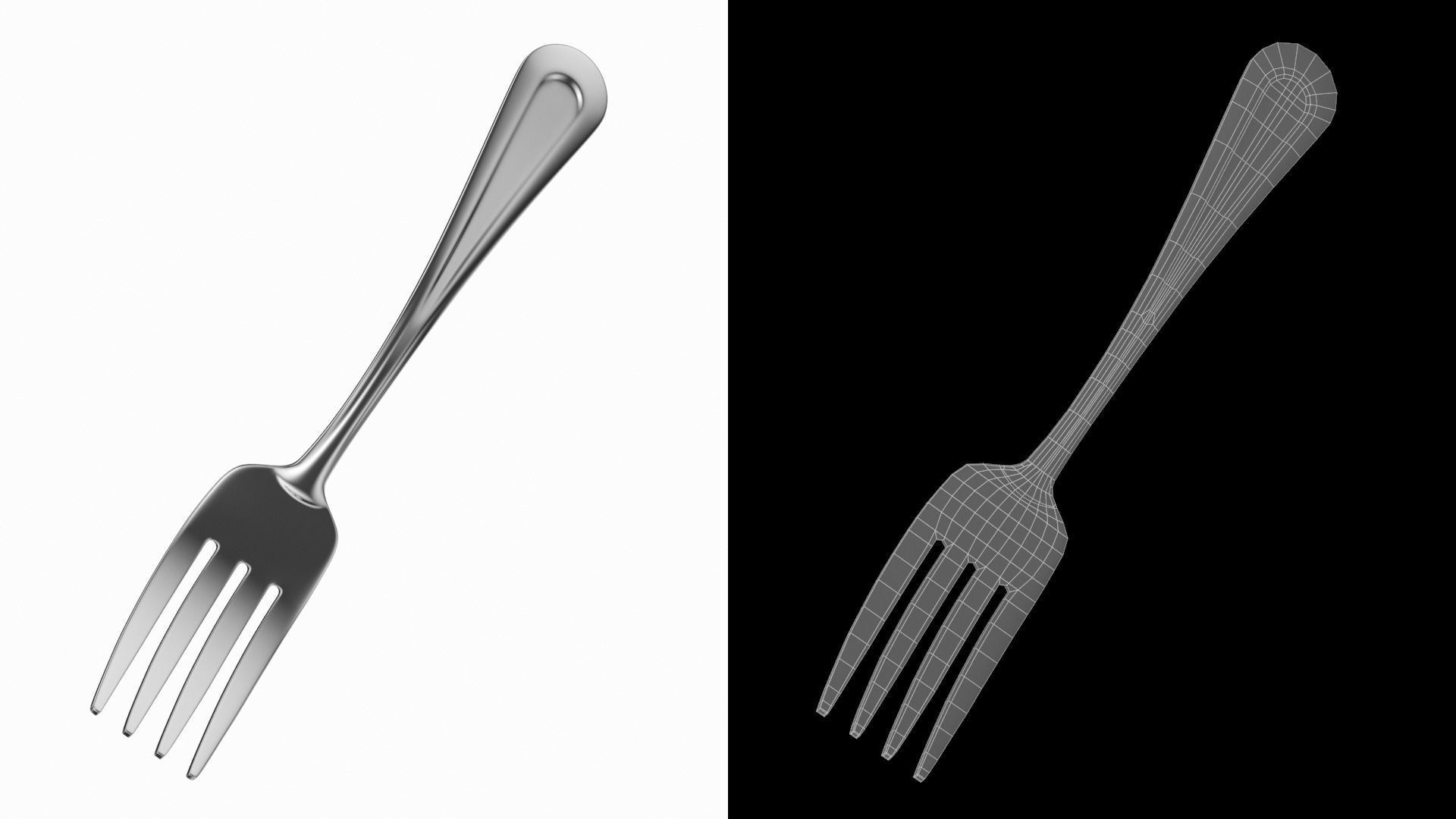 Salad Fork Classic Cutlery 3D model_4