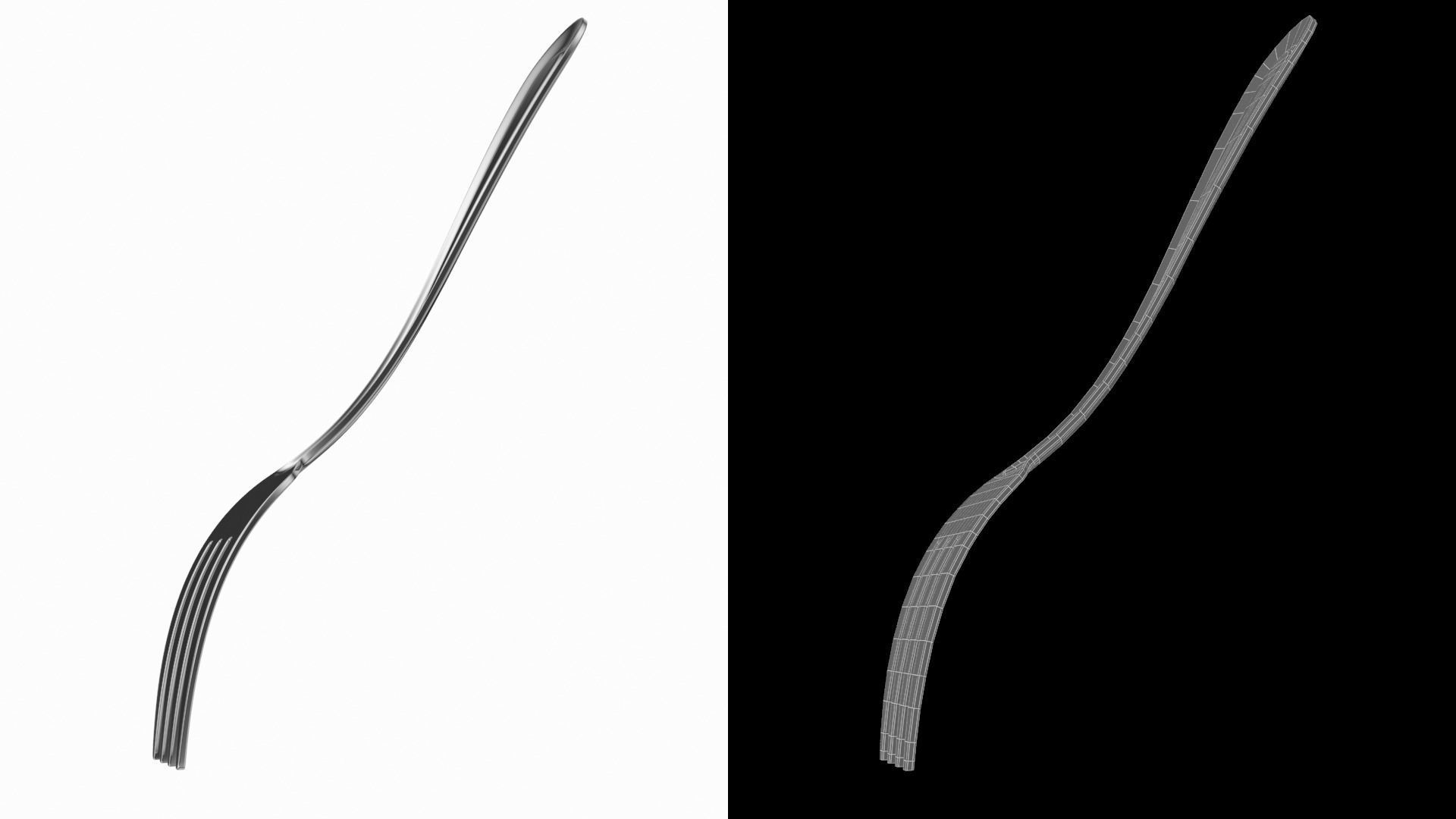 Salad Fork Classic Cutlery 3D model_7