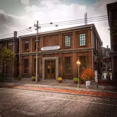 URBAN BUILDING OLD HORROR 1 Low-poly 3D model