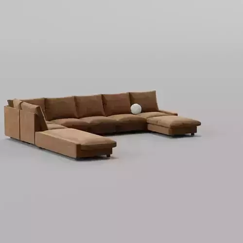 modern  elegant brown sectional sofa