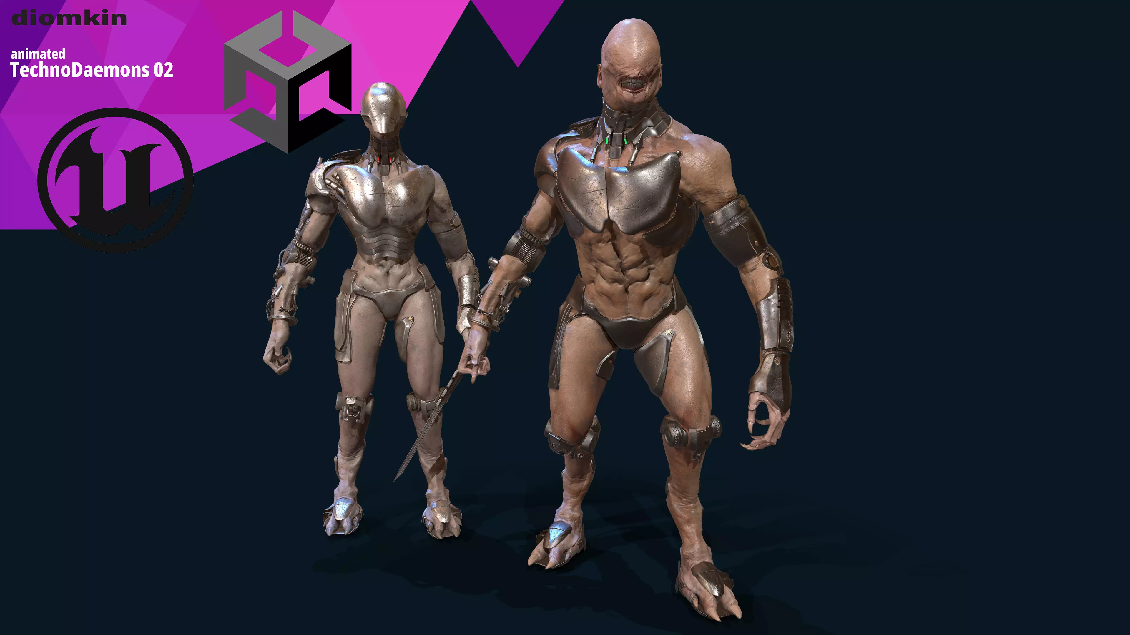 TechnoDaemons 02 Low-poly 3D model