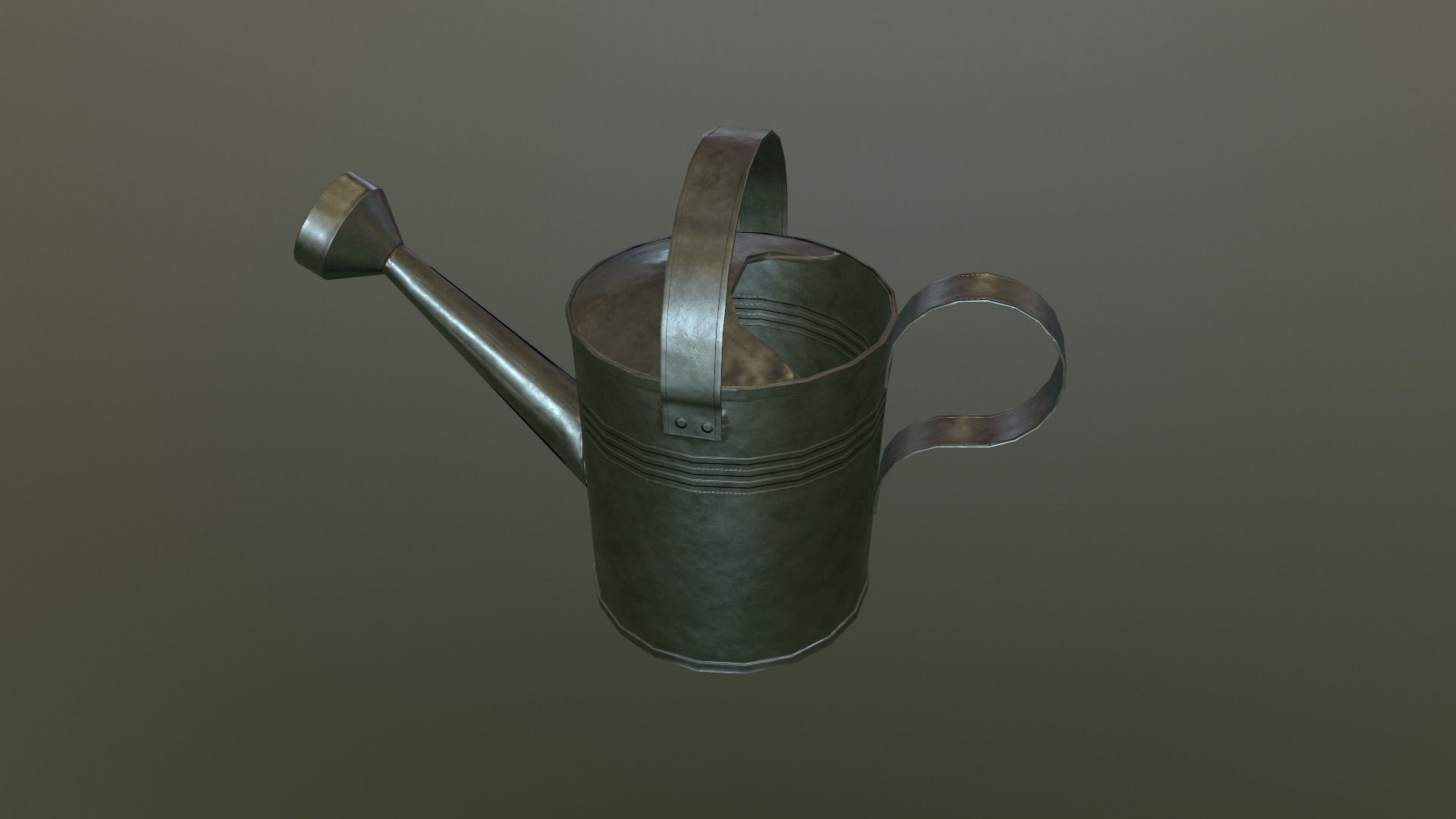 Watering can Low-poly 3D model_7