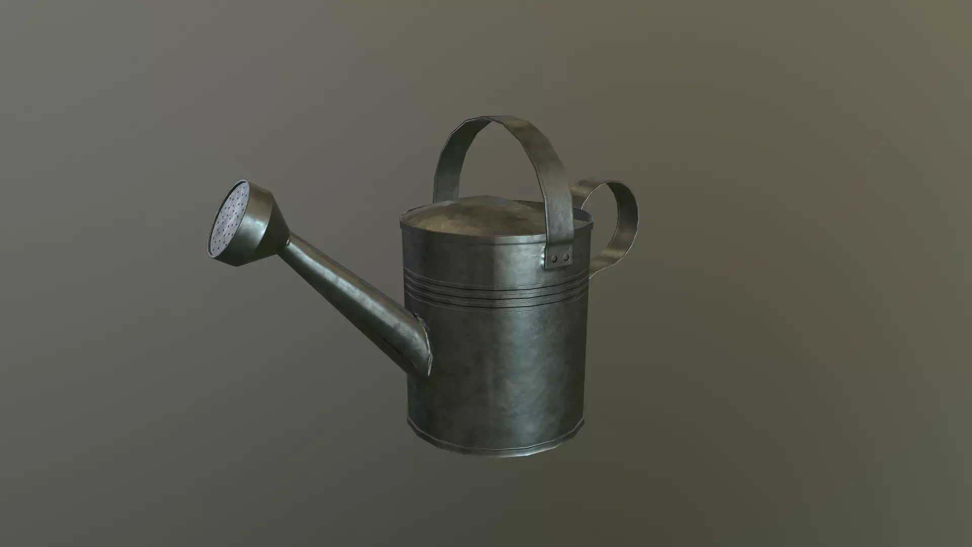 Watering can Low-poly 3D model_0