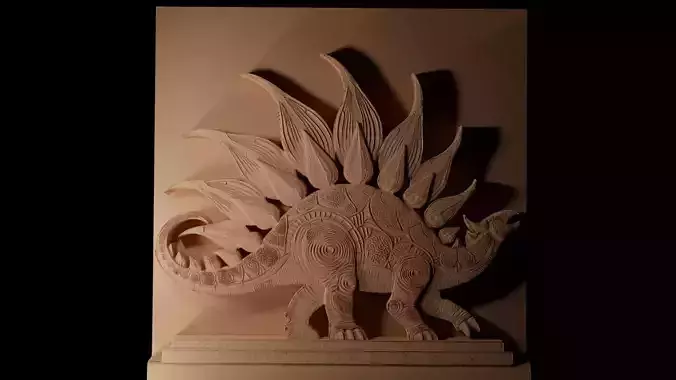 Stegosaurus CNC 3d Print High Relief Sand Casting