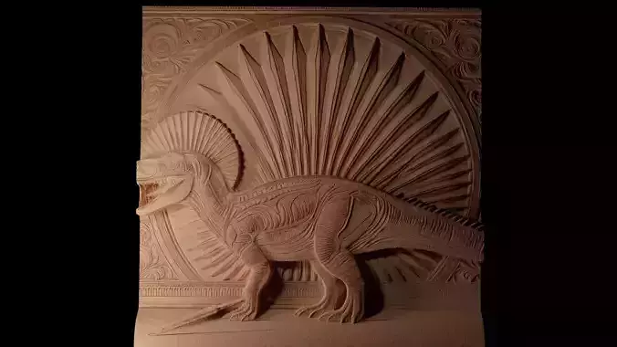 Spinosaurus CNC 3d Print High Relief Sand Casting