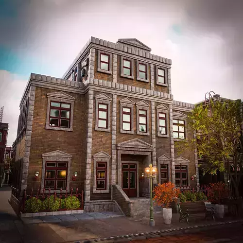 URBAN BUILDING OLD HORROR 3 Low-poly 3D model