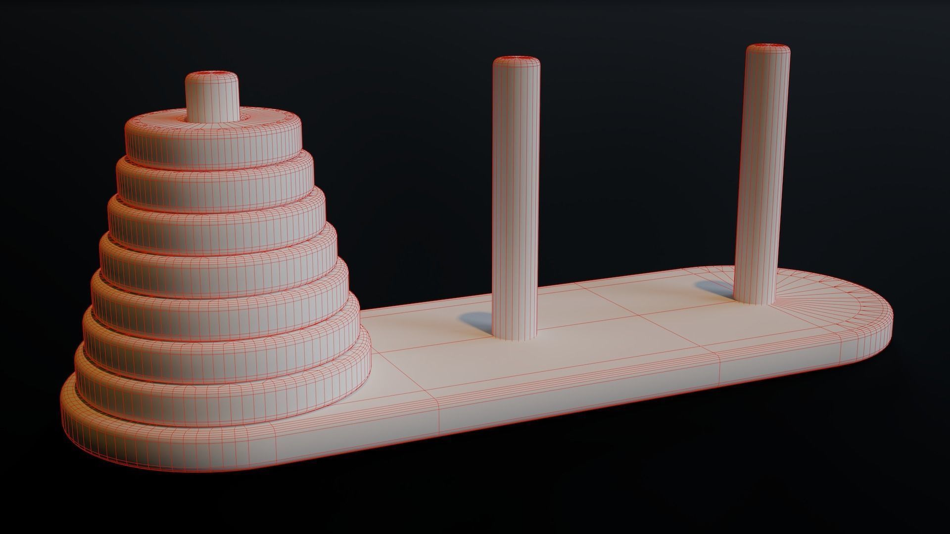 Tower of Hanoi Low-poly 3D model_7