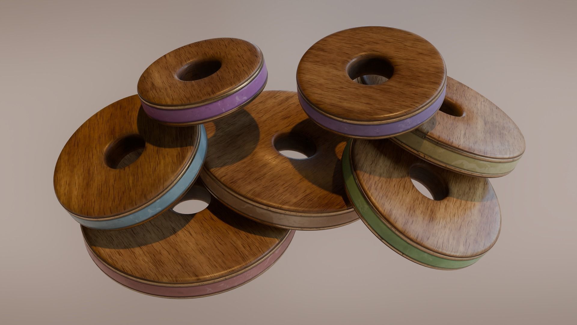 Tower of Hanoi Low-poly 3D model_5
