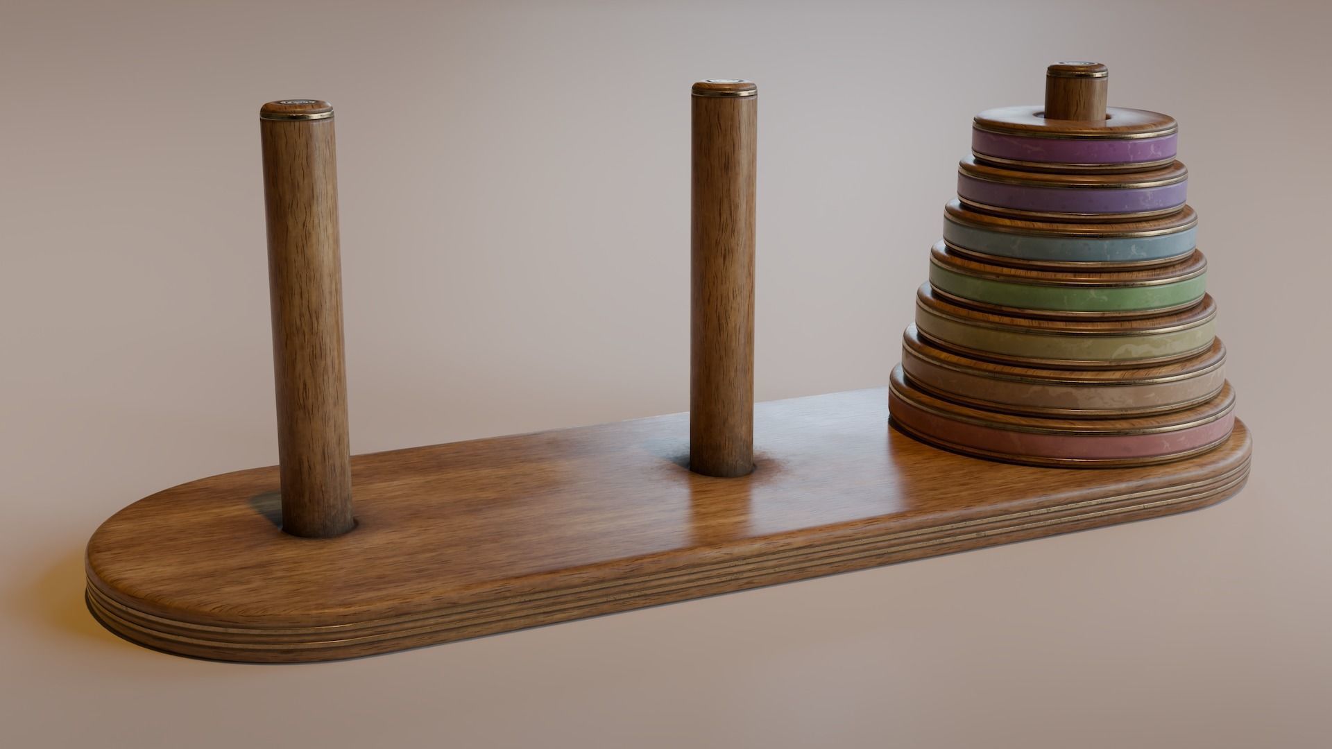 Tower of Hanoi Low-poly 3D model_4