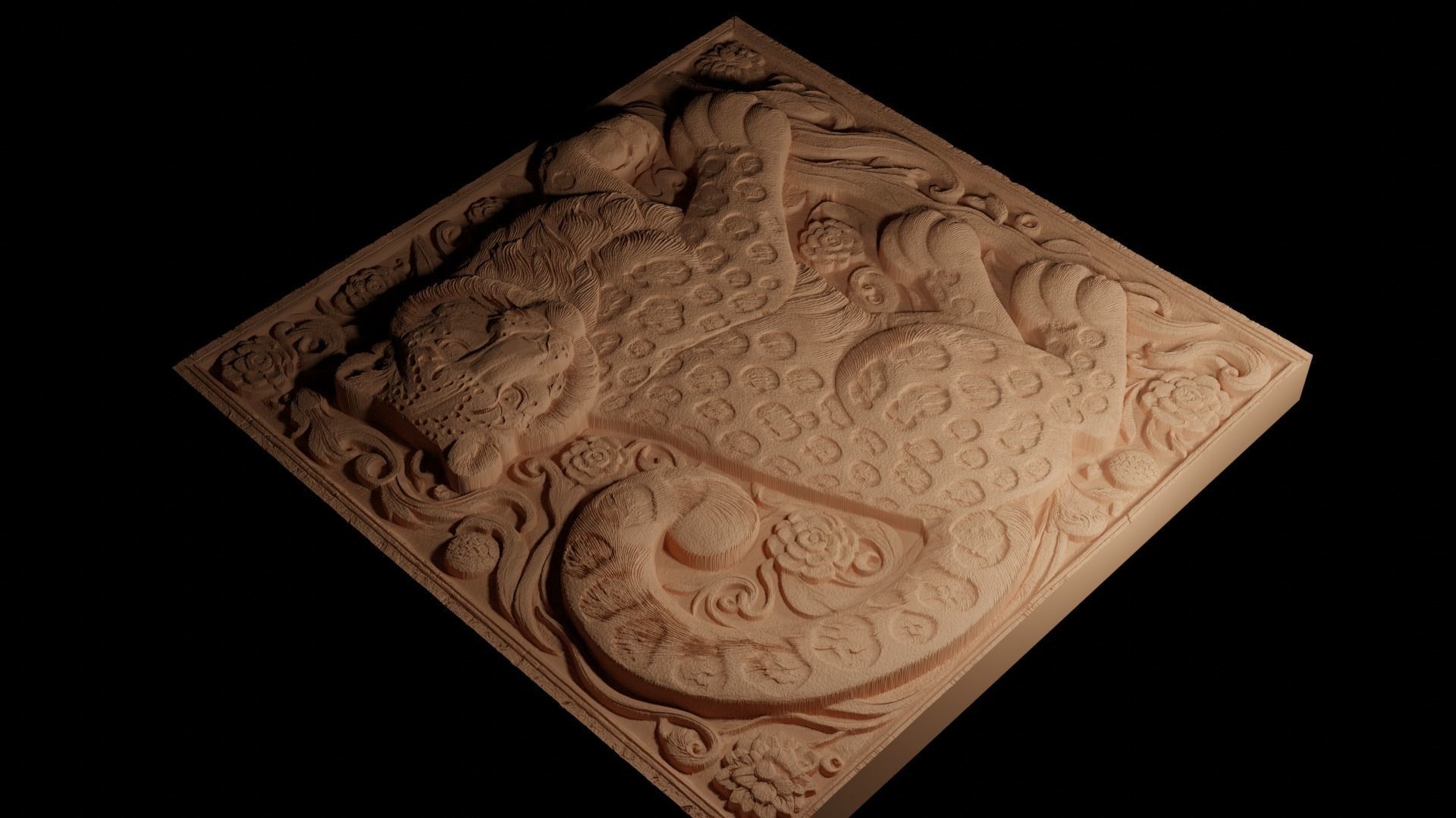 Snow Leopard CNC 3d Print High Relief Sand Casting 3D print model_4