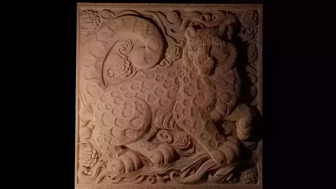 Snow Leopard CNC 3d Print High Relief Sand Casting
