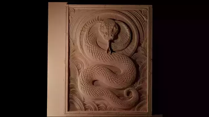 Snake CNC 3d Print High Relief Sand Casting