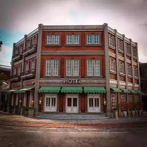 URBAN BUILDING OLD HORROR 5 Low-poly 3D model