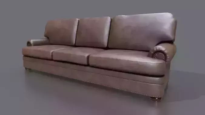 Leather couch Low-poly 3D Game ready model Low-poly 3D model
