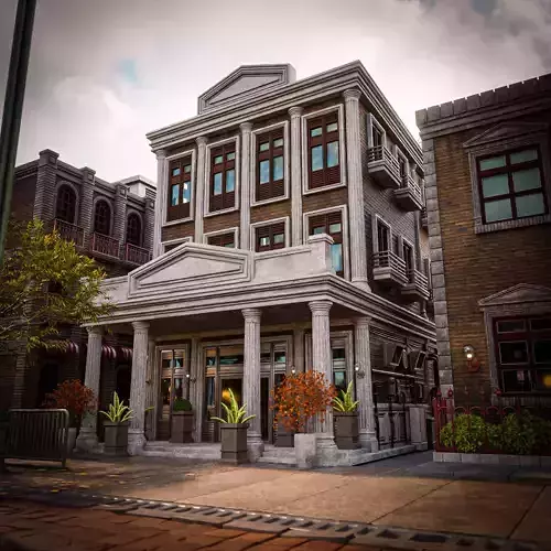 URBAN BUILDING OLD HORROR 7 Low-poly 3D model