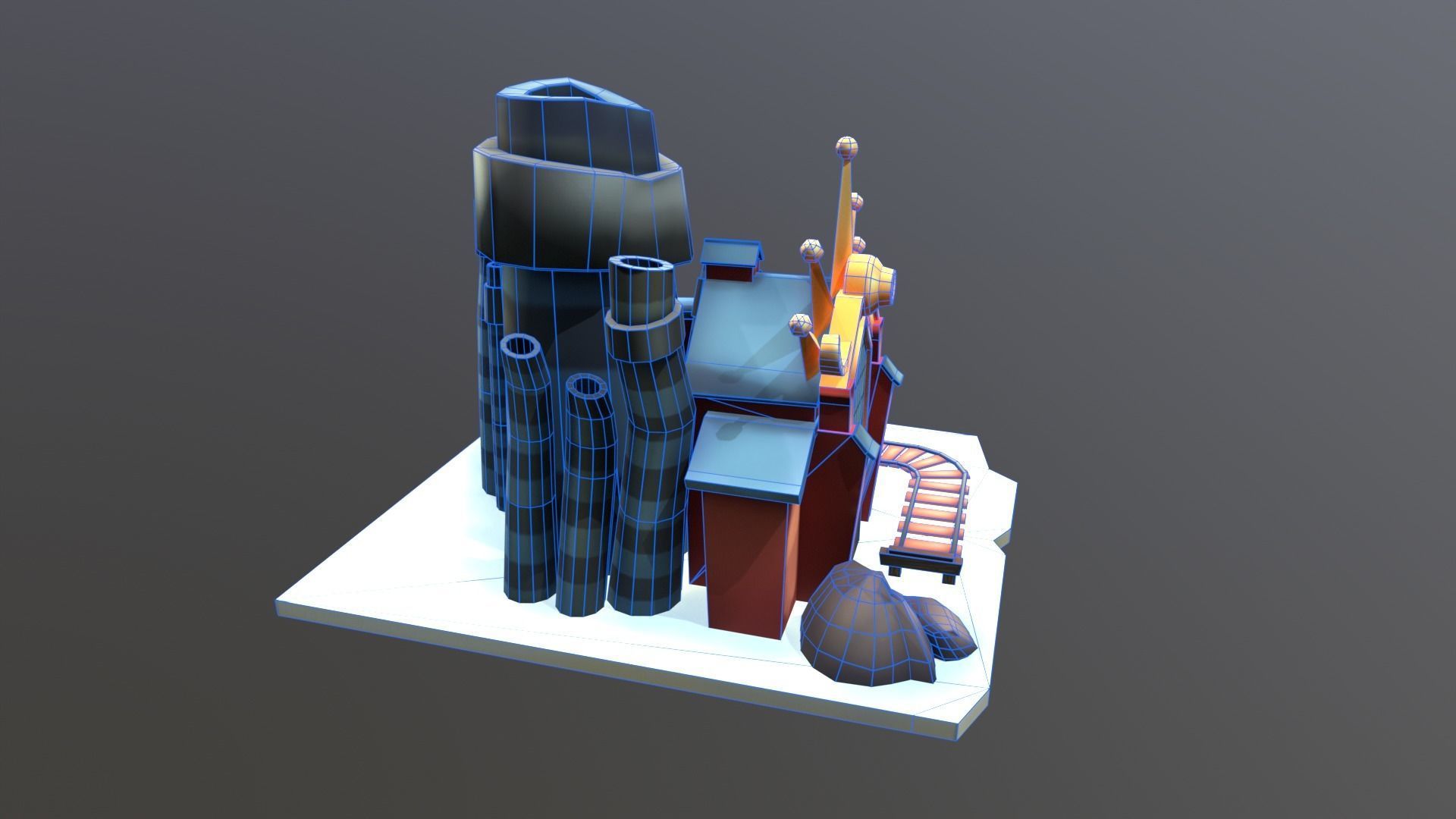 Stylized Coal Mine Low-poly 3D model_13