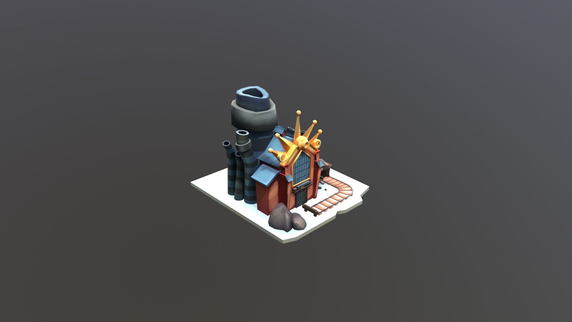 Stylized Coal Mine Low-poly 3D model_8