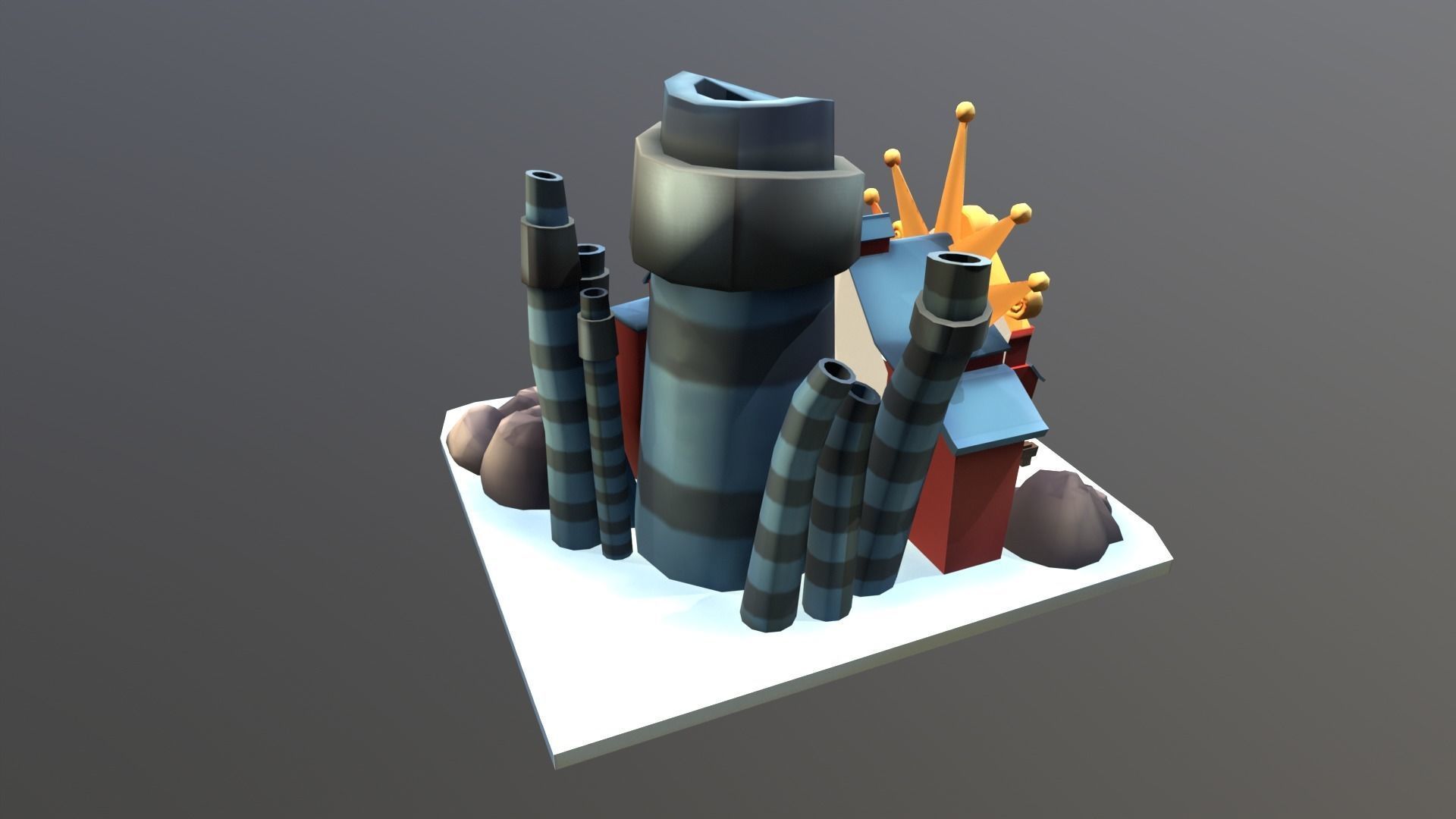 Stylized Coal Mine Low-poly 3D model_3