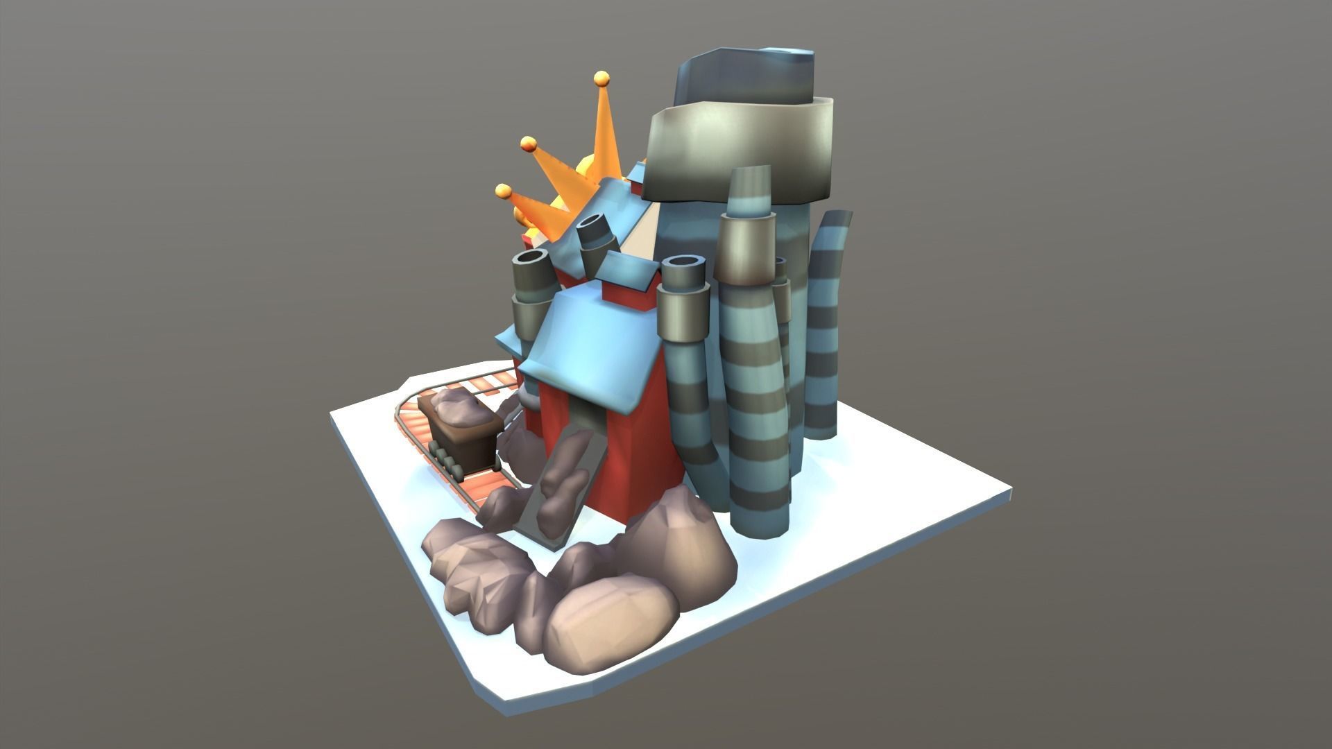 Stylized Coal Mine Low-poly 3D model_2