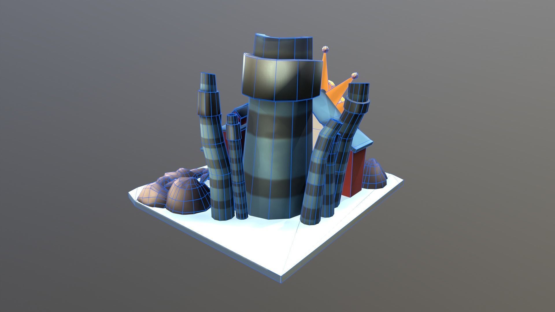 Stylized Coal Mine Low-poly 3D model_12