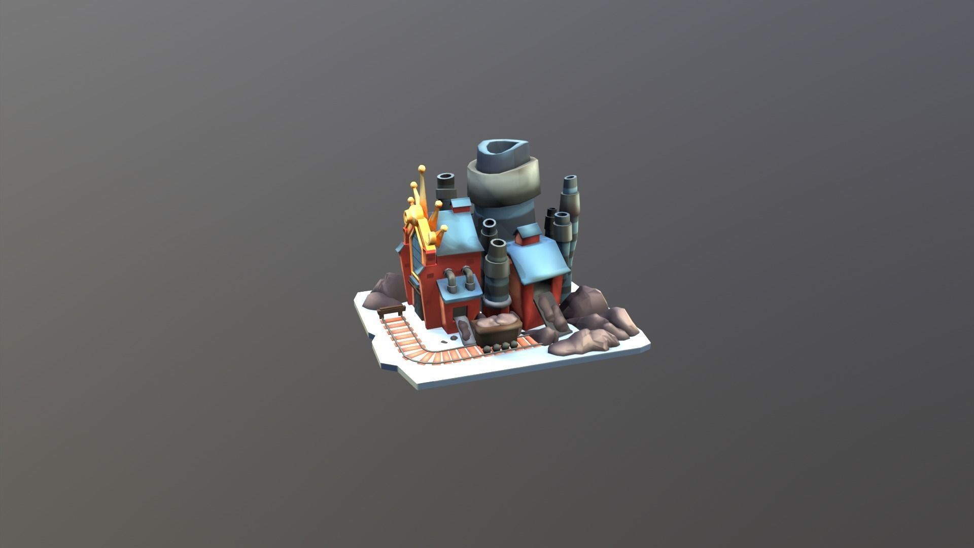Stylized Coal Mine Low-poly 3D model_7