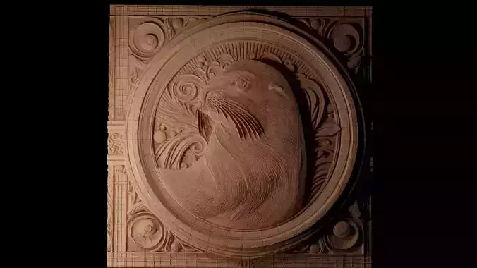 Sea Lion CNC 3d Print High Relief Sand Casting