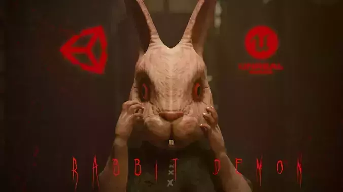 The Rabbit Demon game character for Horror and Fantasy games Low-poly 3D model