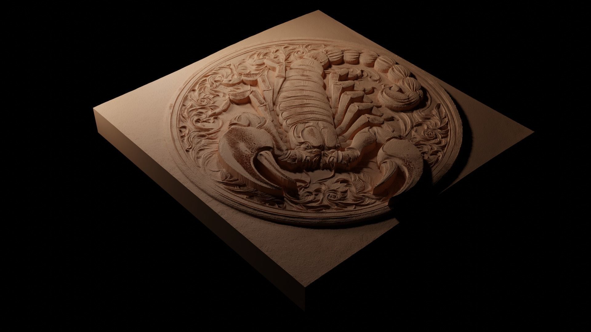 Scorpion CNC 3d Print High Relief Sand Casting 3D print model_1