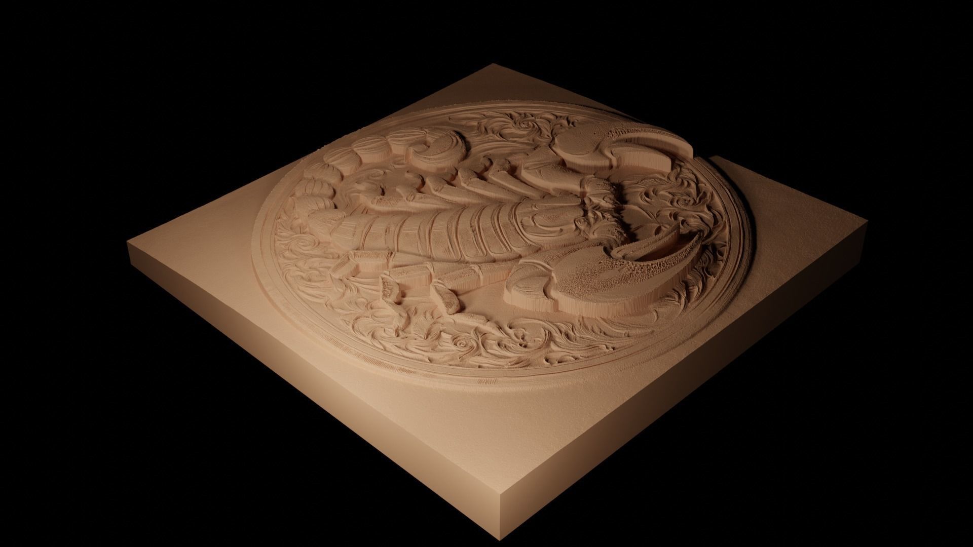 Scorpion CNC 3d Print High Relief Sand Casting 3D print model_2