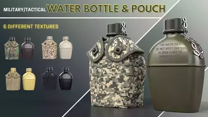 Military-Tactical Water Bottle and Pouch