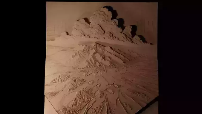 Salt Flats CNC 3d Print High Relief Sand Casting