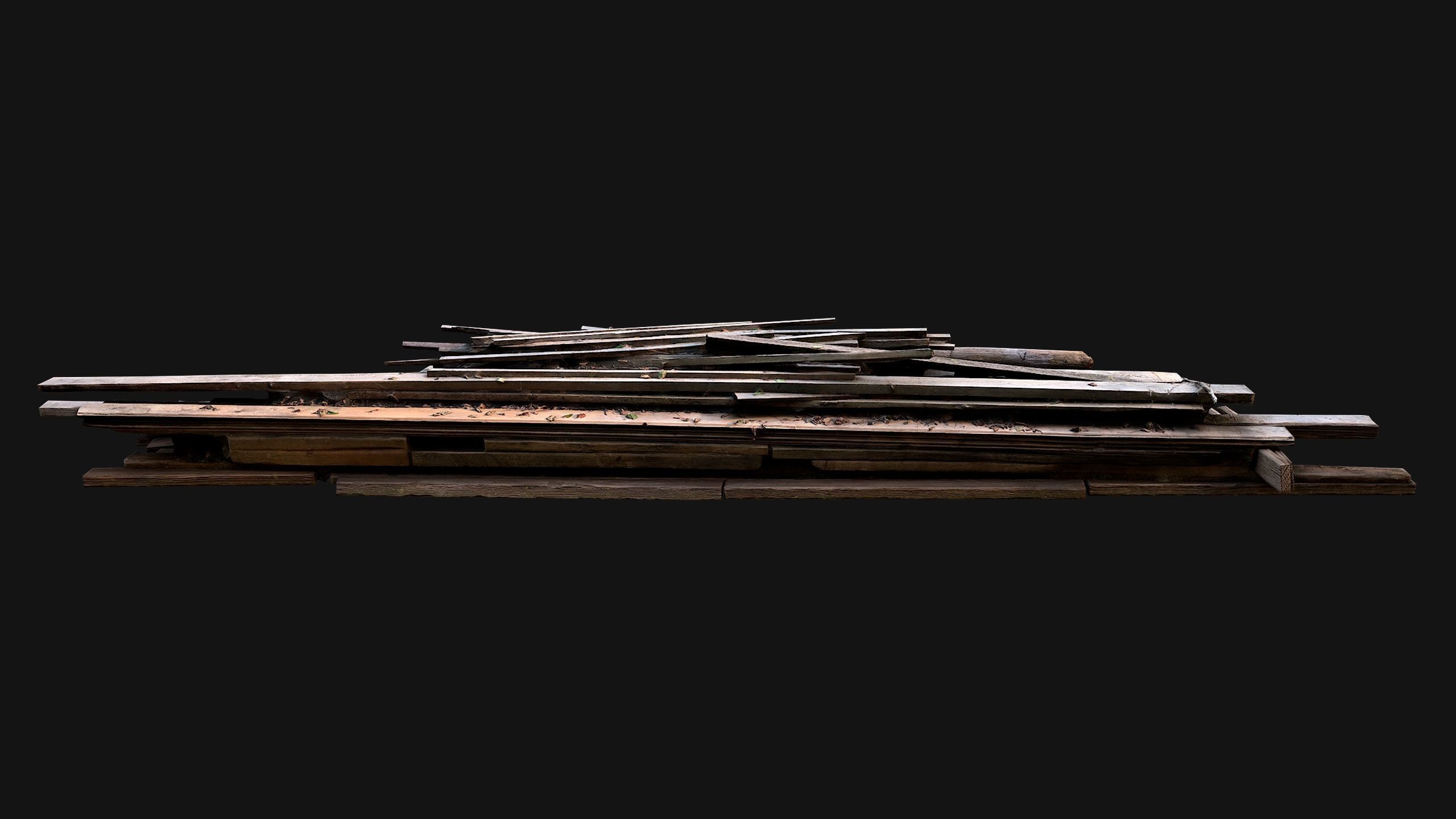 Pile of Planks Boards and Logs Firewood Low-poly 3D model_12