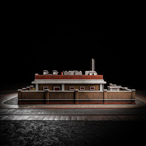 URBAN BUILDING OLD HORROR 11 Low-poly 3D model 7