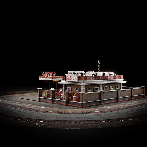 URBAN BUILDING OLD HORROR 11 Low-poly 3D model 6