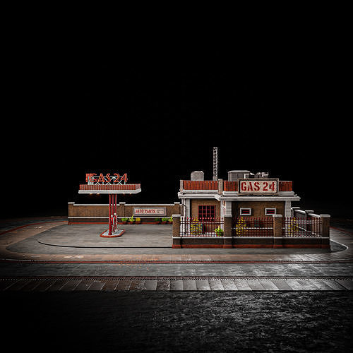 URBAN BUILDING OLD HORROR 11 Low-poly 3D model 5