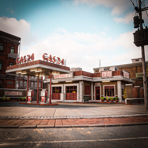 URBAN BUILDING OLD HORROR 11 Low-poly 3D model 2